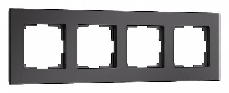 Рамка на 4 поста Werkel Senso (черный, стекло soft-touch) W0043108 