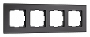 Рамка на 4 поста Werkel Senso (черный, стекло soft-touch) W0043108 цвет Черный
