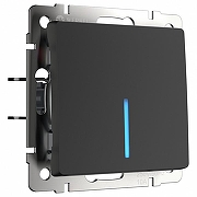 Выключатель одноклавишный с подсветкой без рамки Werkel черный матовый W1110108 цвет Черный