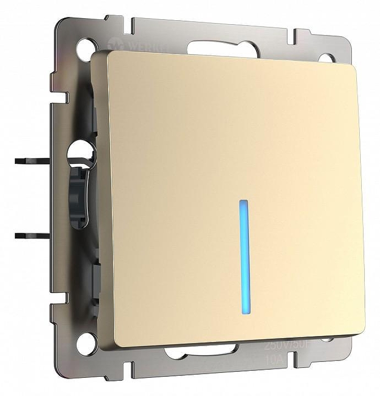 Выключатель одноклавишный с подсветкой без рамки Werkel шампань W1110111 