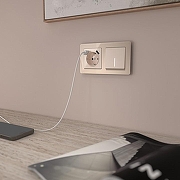 Выключатель одноклавишный с подсветкой без рамки Werkel айвори акрил W1110143 цвет Желтый-1