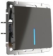 Выключатель одноклавишный с подсветкой Werkel серо-коричневый W1110107 цвет Серый, Коричневый