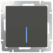 Выключатель одноклавишный с подсветкой Werkel серо-коричневый W1110107 цвет Серый, Коричневый-1