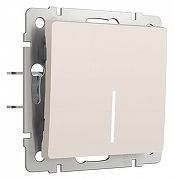 Выключатель одноклавишный с подсветкой без рамки Werkel айвори матовый W1110162 цвет Желтый