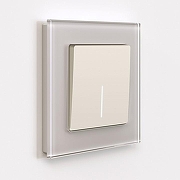 Выключатель одноклавишный с подсветкой без рамки Werkel айвори матовый W1110162 цвет Желтый-1