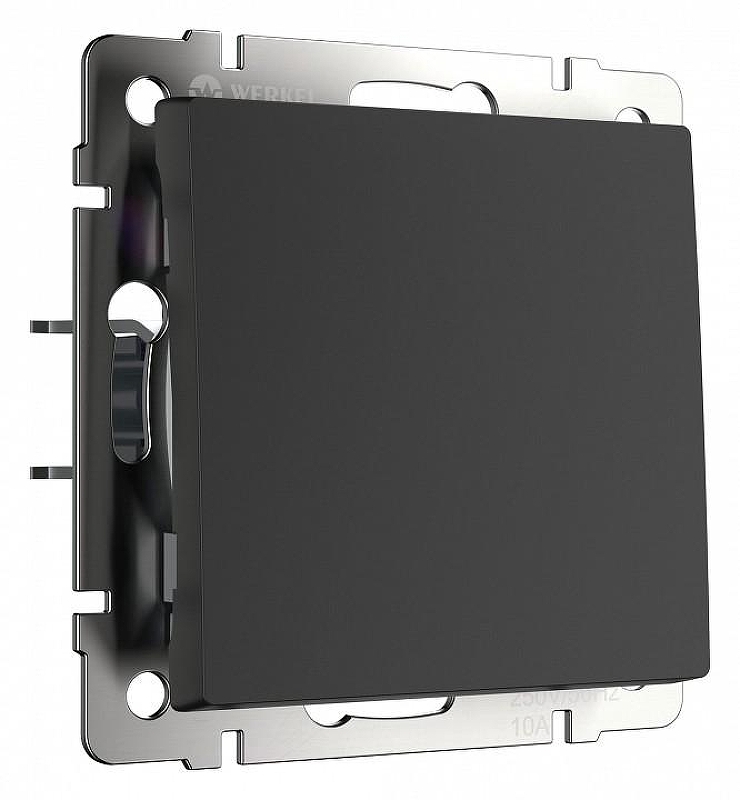 Выключатель проходной одноклавишный без рамки Werkel черный матовый W1112008 