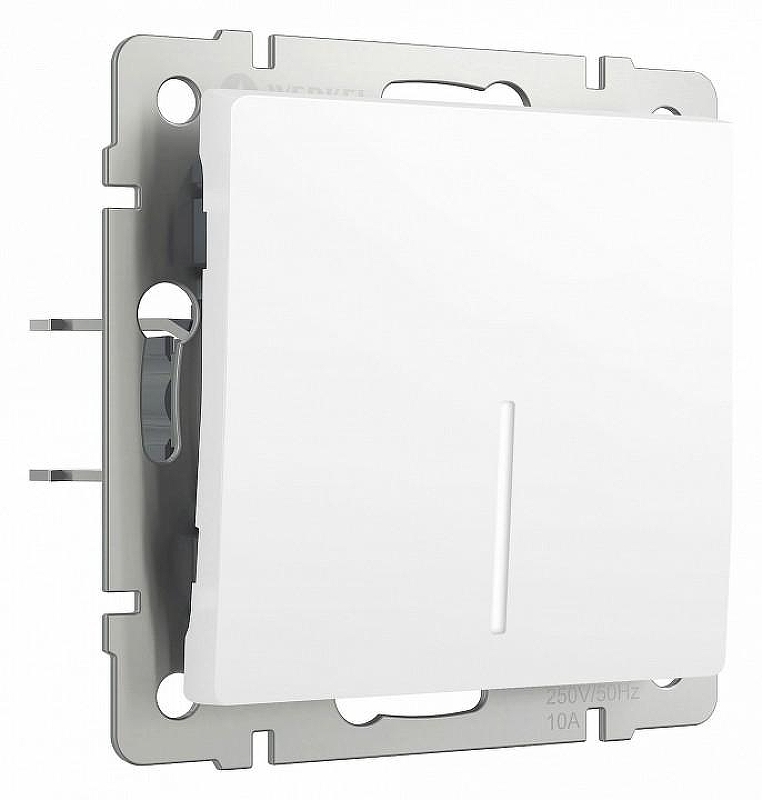 Выключатель одноклавишный с подсветкой без рамки Werkel белый матовый W1110161 