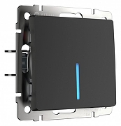 Выключатель проходной одноклавишный с подсветкой без рамки Werkel черный матовый W1112108 цвет Черный