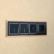 Выключатель проходной одноклавишный с подсветкой без рамки Werkel черный матовый W1112108 цвет Черный-4