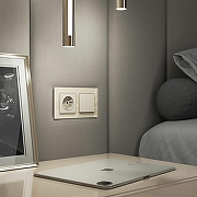 Выключатель проходной одноклавишный Werkel айвори матовый W1112062 цвет Желтый-4