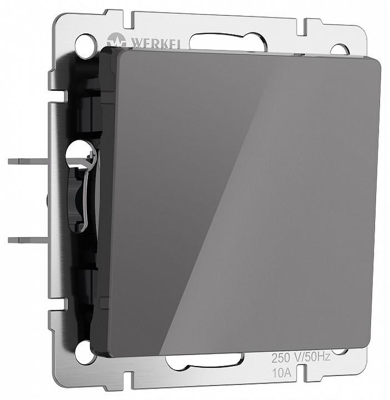 Выключатель проходной одноклавишный без рамки Werkel графит акрил W1112044 