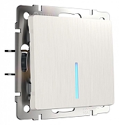 Выключатель проходной одноклавишный с подсветкой без рамки Werkel перламутровый рифленый W1112113 цвет Перламутр