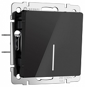 Выключатель проходной одноклавишный с подсветкой без рамки Werkel черный акрил W1112148 цвет Черный