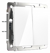 Выключатель двухклавишный без рамки Werkel белый W1120001 цвет Белый