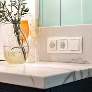 Выключатель двухклавишный без рамки Werkel белый W1120001 цвет Белый-8