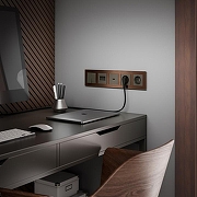 Выключатель двухклавишный без рамки Werkel серо-коричневый W1120007 цвет Серый, Коричневый-1