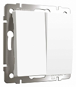 Выключатель двухклавишный без рамки Werkel белый матовый W1120061 цвет Белый