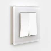 Выключатель двухклавишный без рамки Werkel белый матовый W1120061 цвет Белый-1