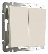 Выключатель двухклавишный без рамки Werkel айвори матовый W1120062 цвет Желтый