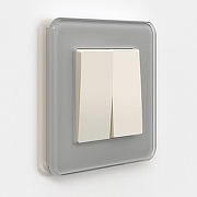 Выключатель двухклавишный без рамки Werkel айвори матовый W1120062 цвет Желтый-1