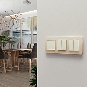 Выключатель двухклавишный без рамки Werkel айвори матовый W1120062 цвет Желтый-2