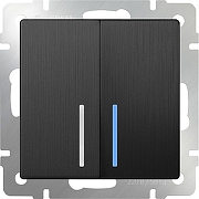 Выключатель двухклавишный с подсветкой без рамки Werkel графит рифленый W1120104 цвет Графит-3