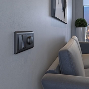 Выключатель двухклавишный с подсветкой без рамки Werkel графит рифленый W1120104 цвет Графит-4