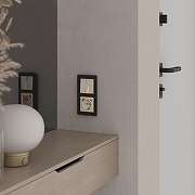 Выключатель двухклавишный с подсветкой без рамки Werkel айвори акрил W1120143 цвет Желтый-1