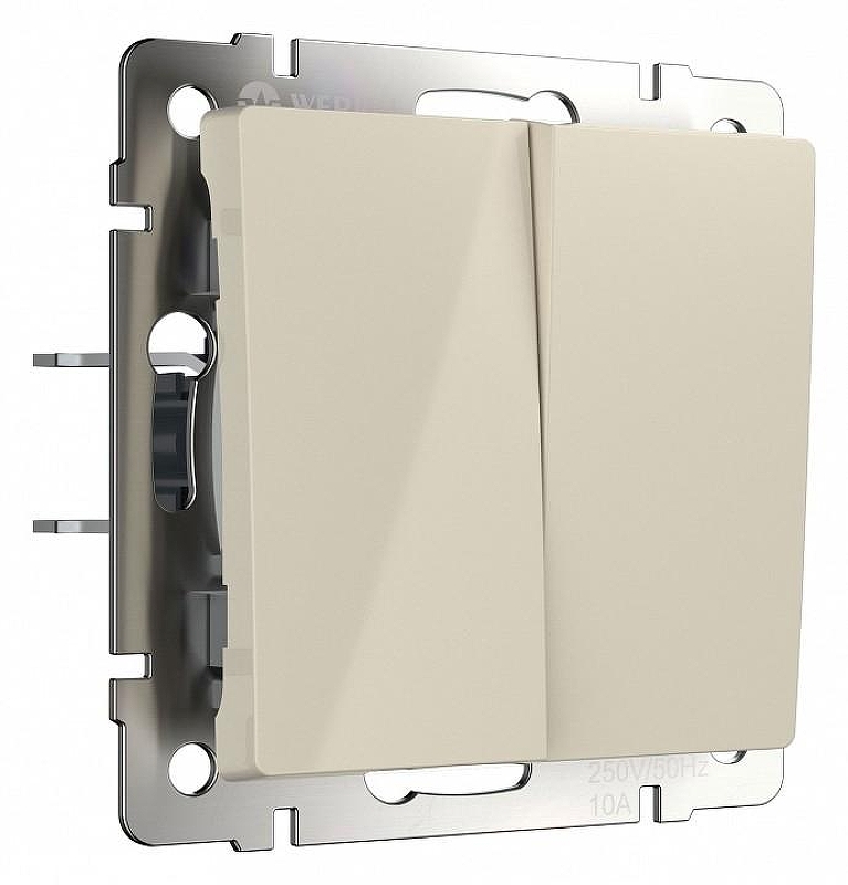 Выключатель проходной двухклавишный без рамки Werkel слоновая кость W1122003 