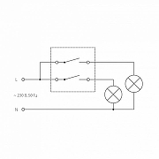 Выключатель проходной двухклавишный без рамки Werkel черный матовый W1122008 цвет Черный-1