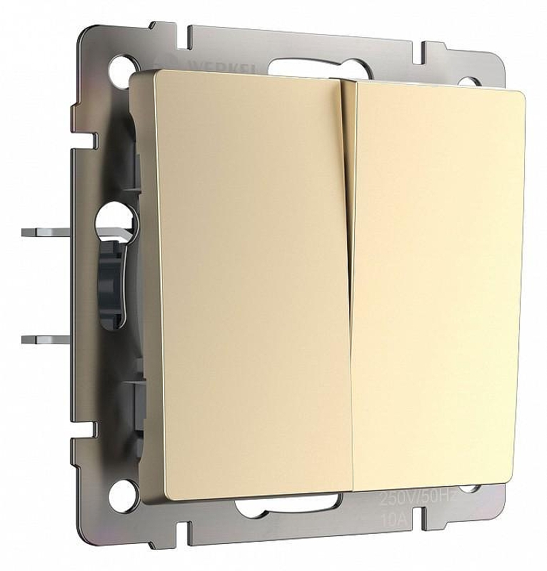 Выключатель проходной двухклавишный без рамки Werkel шампань W1122011 