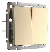 Выключатель проходной двухклавишный без рамки Werkel шампань W1122011 цвет Бежевый