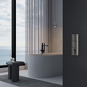 Выключатель проходной двухклавишный без рамки Werkel графит акрил W1122044 цвет Графит-1