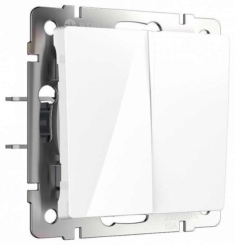 Выключатель двухклавишный без рамки Werkel белый W1123001 