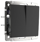 Выключатель двухклавишный без рамки Werkel черный W1123006 цвет Черный