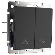 Выключатель для жалюзи без рамки Werkel черный W1124508 цвет Черный