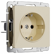 Розетка с заземлением, без рамки Werkel айвори акрил W1171043 цвет Желтый