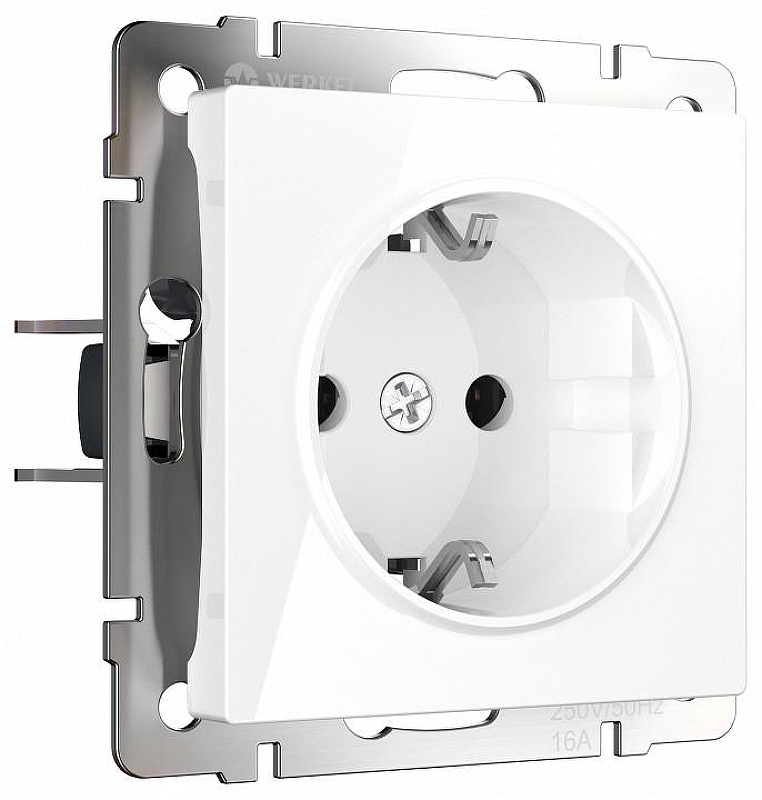 Розетка с заземлением и со шторками, без рамки Werkel белый W1171101 