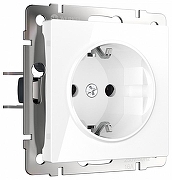 Розетка с заземлением и со шторками, без рамки Werkel белый W1171101 цвет Белый