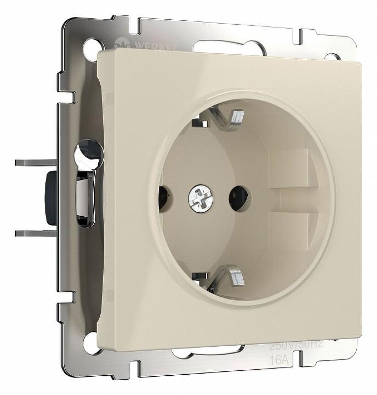 Розетка влагозащищенная с заземлением, без рамки Werkel слоновая кость W1171103 