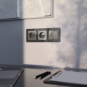 Розетка с заземлением, без рамки Werkel графит акрил W1171044 цвет Графит-1