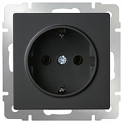 Розетка с заземлением и со шторками, без рамки Werkel черный матовый W1171108 цвет Черный-1