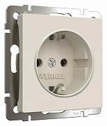 Розетка с заземлением, без рамки Werkel айвори матовый W1171062 цвет Желтый