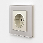 Розетка с заземлением, без рамки Werkel айвори матовый W1171062 цвет Желтый-1