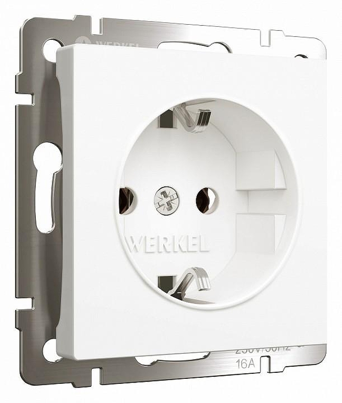 Розетка с заземлением, без рамки Werkel белый матовый W1171061 