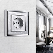 Розетка с заземлением и со шторками, без рамки Werkel cеребряный рифленый W1171109 цвет Серебро-2