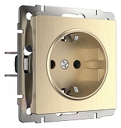 Розетка с заземлением и со шторками, без рамки Werkel шампань рифленый W1171110 цвет Бежевый