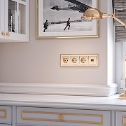 Розетка с заземлением и со шторками, без рамки Werkel шампань рифленый W1171110 цвет Бежевый-1