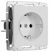 Розетка с заземлением и со шторками, без рамки Werkel белый акрил W1171141 цвет Белый