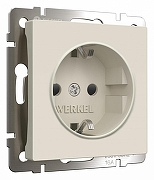 Розетка с заземлением и со шторками, без рамки Werkel айвори матовый W1171162 цвет Желтый
